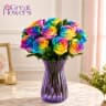 Rainbow Rose Bouquet - 10 Qty