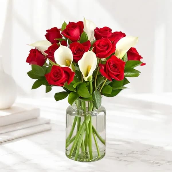 Red Rose & Calla Lily Bouquet